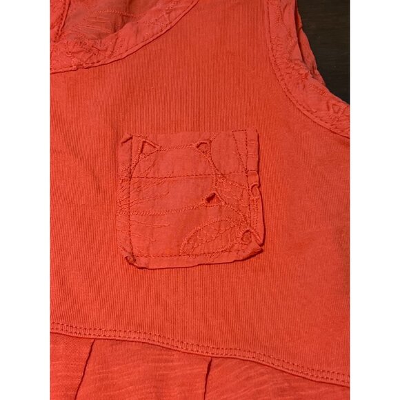 Woolrich Coral Sleeveless Dress Jersey Knit Keyhole Back Eyelet Size Small - Picture 2 of 5